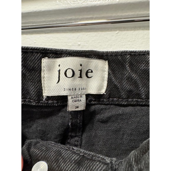 Joie Womens High Rise Straight Leg Jeans Faded Black Denim Size 26 - Picture 3 of 3